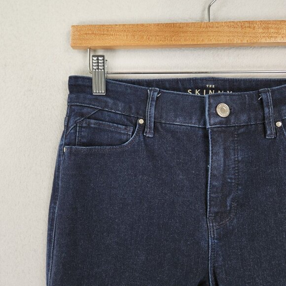 WHBM Jeans Womens 2 Blue The Skinny Flare Leg Dark Wash Mid Rise Casual Denim - Picture 2 of 13